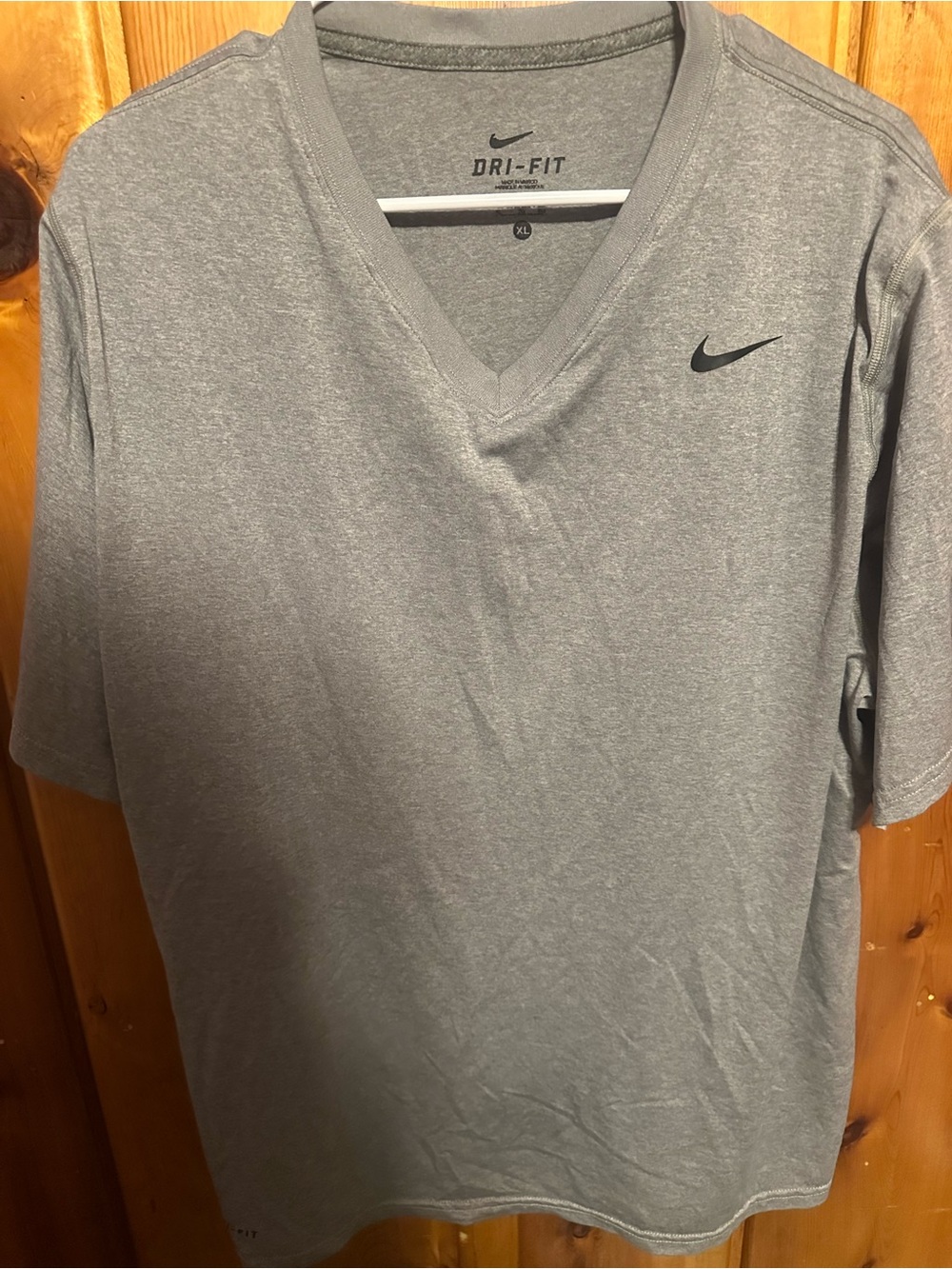 Nike Men’s Heather Gray Dri-FIT V-Neck Performance Tee